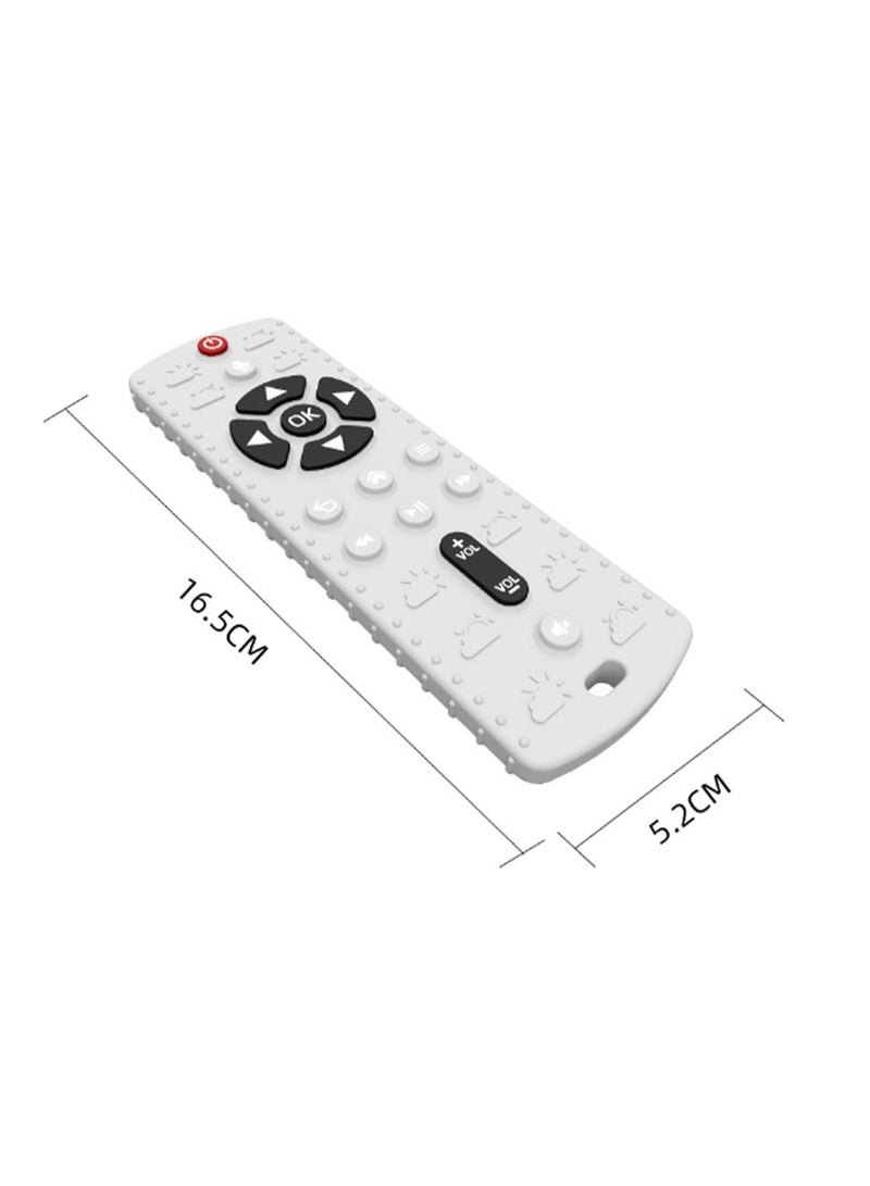 Second Generation White Remote Control Teether Teething Soothing Toy Baby Teething Toy Silicone Free Of Bpa Suitable For Infants Boys Girls - Image 2